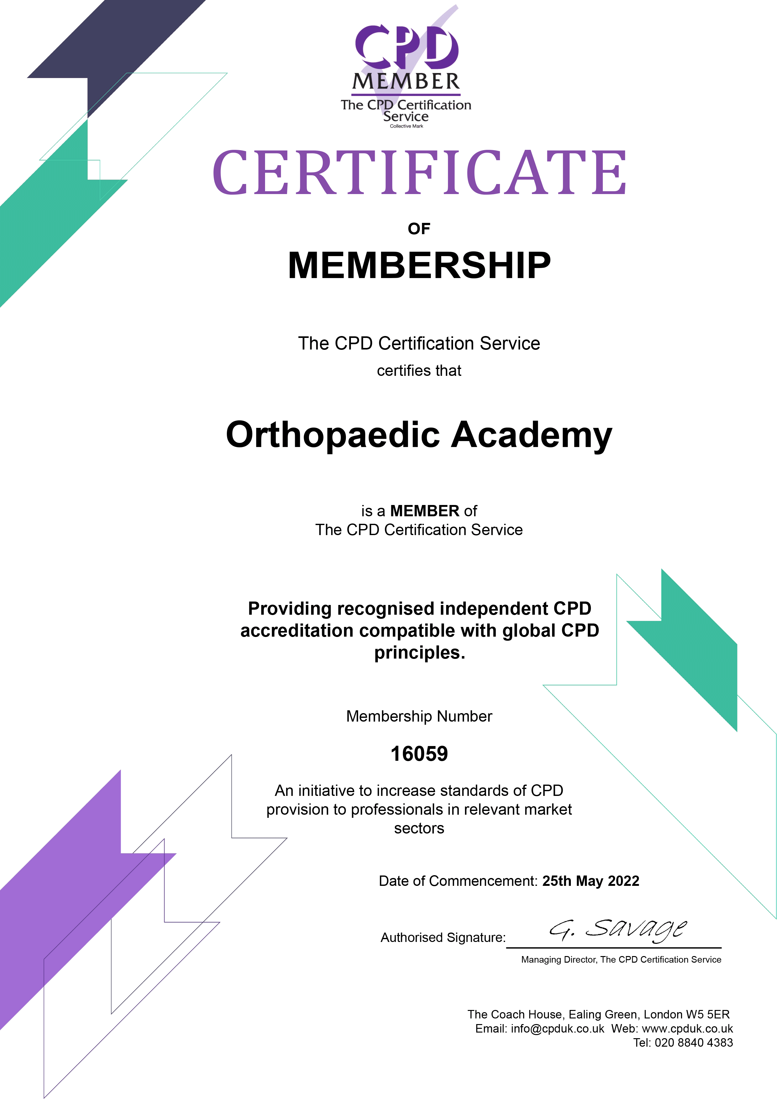 Contact & About Details - Orthopaedic Academy